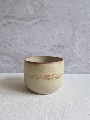 Cache-pot Perles en coloris beige argile