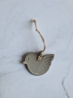 oiseau en grès émaillé de coloris chocolat