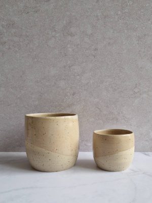 mug et tasse milan en grès émaillé beige rosé