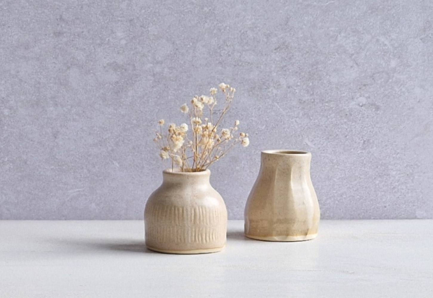 2 petits vases en grès émaillé de l'atelier les spontanées